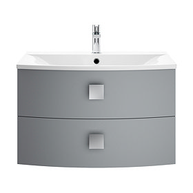 Hudson Reed Sarenna 700mm Wall Hung Cabinet & Basin - Dove Grey Large Image