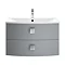 Hudson Reed Sarenna 700mm Wall Hung Cabinet & Basin - Dove Grey Large Image