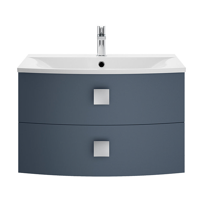 Hudson Reed Sarenna 700mm Wall Hung Cabinet & Basin - Mineral Blue Large Image