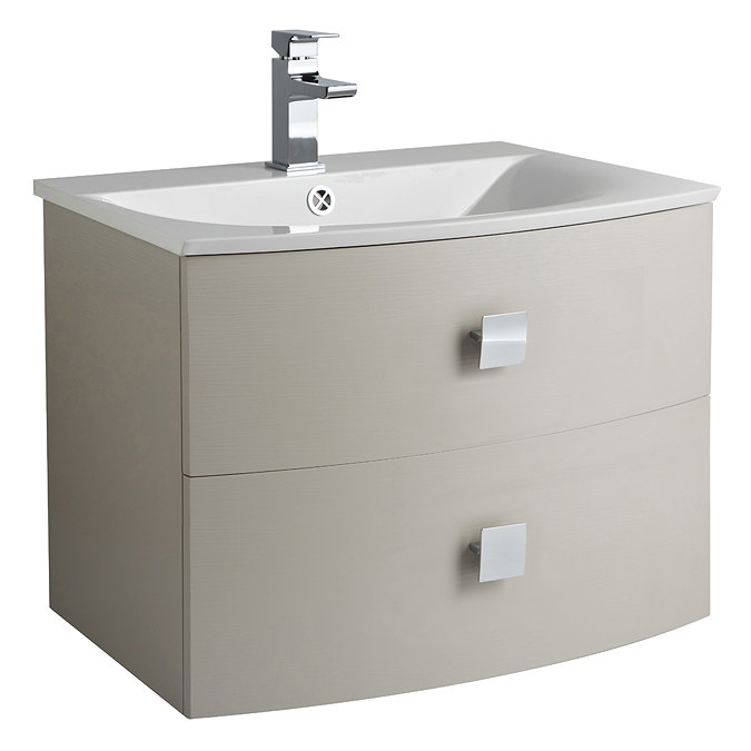 Hudson Reed Sarenna 700mm Wall Hung Cabinet & Basin - Cashmere Large Image