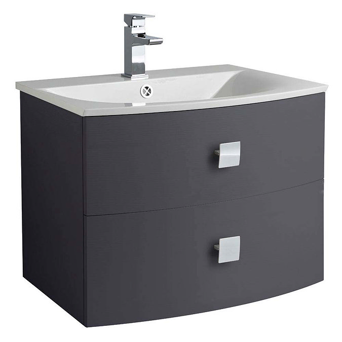 Hudson Reed Sarenna 700mm Wall Hung Cabinet & Basin - Graphite Large Image