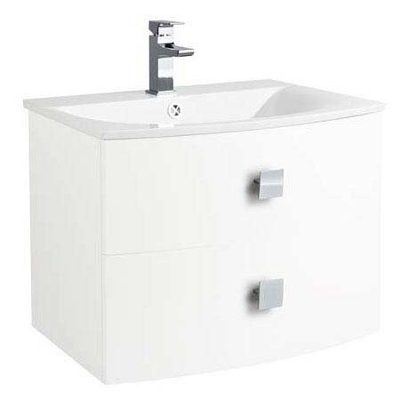 Hudson Reed Sarenna 700mm Wall Hung Cabinet & Basin - White Large Image