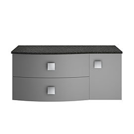 Hudson Reed Sarenna Dove Grey 1000mm Wall Hung Cabinet & Black Marble Top Medium Image