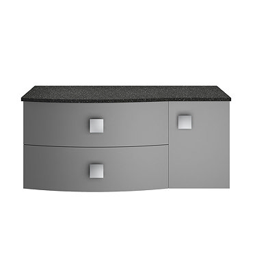 Hudson Reed Sarenna Dove Grey 1000mm Wall Hung Cabinet & Black Marble Top  Profile Large Image
