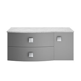 Hudson Reed Sarenna Dove Grey 1000mm Wall Hung Cabinet & Grey Marble Top Medium Image