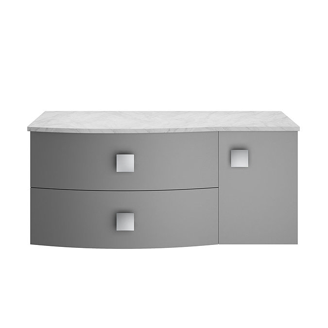 Hudson Reed Sarenna Dove Grey 1000mm Wall Hung Cabinet & Grey Marble Top Large Image