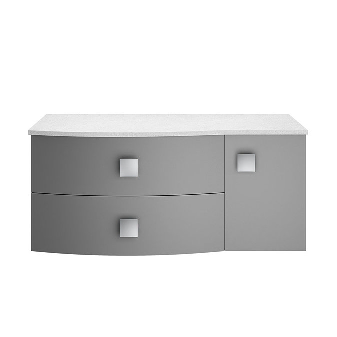 Hudson Reed Sarenna Dove Grey 1000mm Wall Hung Cabinet & White Marble Top Large Image