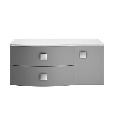 Hudson Reed Sarenna Dove Grey 1000mm Wall Hung Cabinet & White Marble Top  Profile Large Image