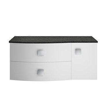Hudson Reed Sarenna Moon White 1000mm Wall Hung Cabinet & Black Marble Top  Profile Large Image