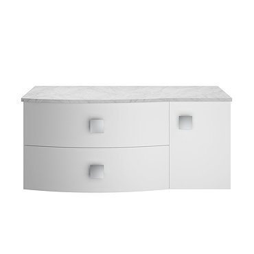 Hudson Reed Sarenna Moon White 1000mm Wall Hung Cabinet & Grey Marble Top  Profile Large Image