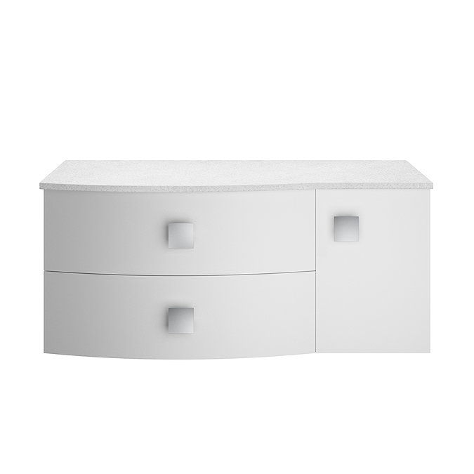 Hudson Reed Sarenna Moon White 1000mm Wall Hung Cabinet & White Marble Top Large Image