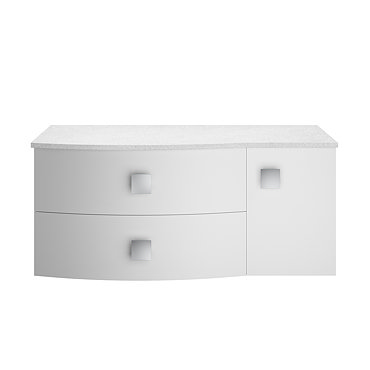 Hudson Reed Sarenna Moon White 1000mm Wall Hung Cabinet & White Marble Top  Profile Large Image