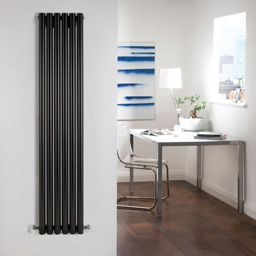 Hudson Reed Savy Single Panel Designer Radiator - High Gloss Black - HLB23 Profile Large Image