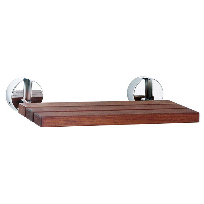 Hudson Reed Luxury Shower Seat with Chrome Hinges - LA371 Large Image