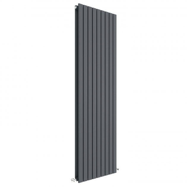 Hudson Reed Sloane 1800 x 528mm Vertical Double Panel Radiator - Anthracite - HLA47D Large Image