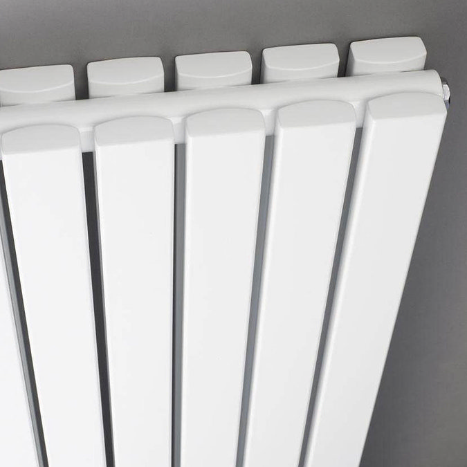 Hudson Reed Sloane 1800 x 354mm Double Panel Designer Radiator - Satin White - HLW44 Profile Large Image