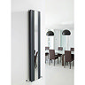 Hudson Reed Sloane Double Panel Radiator with Mirror 1800 x 381mm - Anthracite Profile Large Image