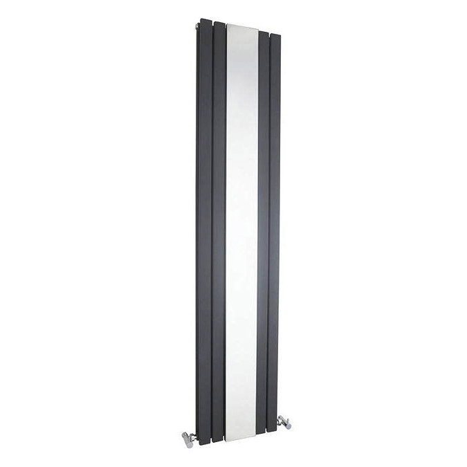 Hudson Reed Sloane Double Panel Radiator with Mirror 1800 x 381mm - Anthracite Large Image