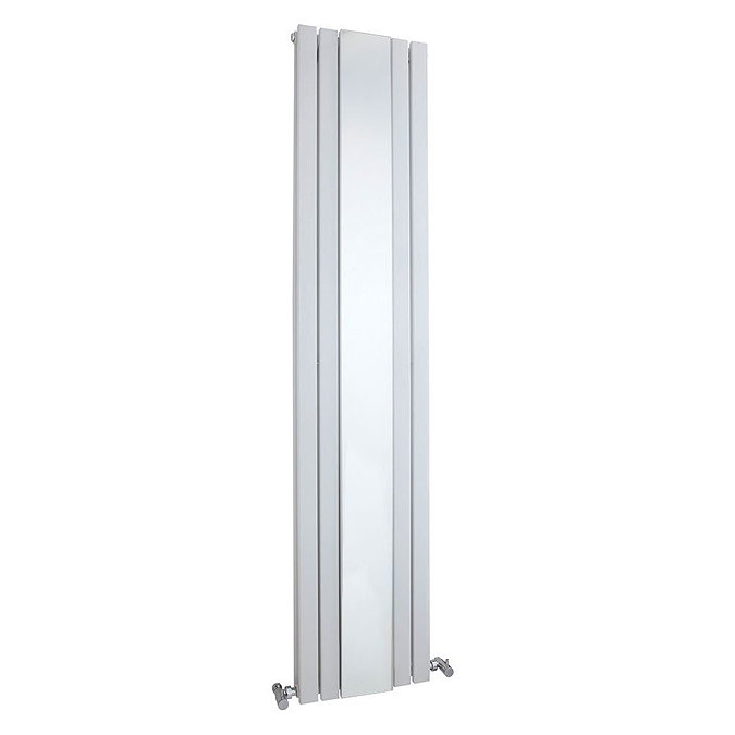 Hudson Reed Sloane 1800 x 381mm Double Panel Radiator with Mirror - Satin White - HLW64 Large Image