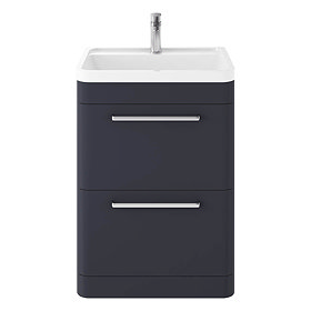 Hudson Reed Solar 600mm Floor Standing Cabinet & Basin - Indigo Blue - SOL301 Large Image