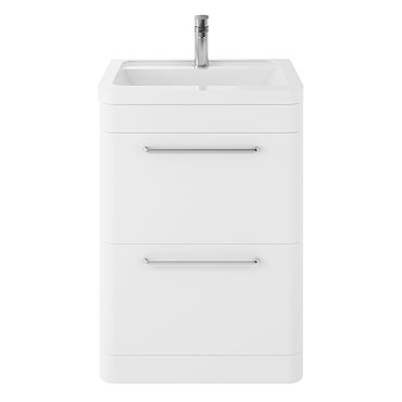 Hudson Reed Solar 600mm Floor Standing Cabinet & Basin - Pure White - SOL101  Profile Large Image