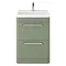 Hudson Reed Solar 600mm Floor Standing Cabinet & Basin - Matt Fern Green - SOL801 Large Image