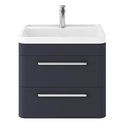 Hudson Reed Solar 600mm Wall Hung Cabinet & Basin - Indigo Blue - SOL302 Large Image