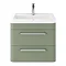 Hudson Reed Solar 600mm Wall Hung Cabinet & Basin - Matt Fern Green Large Image