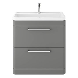 Hudson Reed Solar 800mm Floor Standing Cabinet & Basin - Cool Grey - SOL203 Large Image