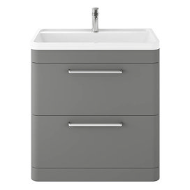 Hudson Reed Solar 800mm Floor Standing Cabinet & Basin - Cool Grey - SOL203 Large Image