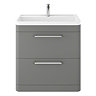 Hudson Reed Solar 800mm Floor Standing Cabinet & Basin - Cool Grey - SOL203 Large Image