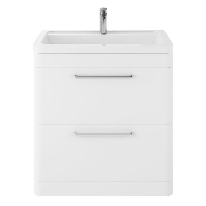 Hudson Reed Solar 800mm Floor Standing Cabinet & Basin - Pure White - SOL103 Large Image