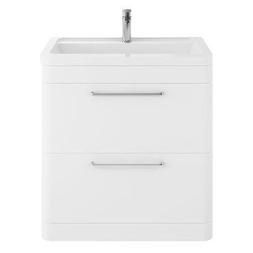 Hudson Reed Solar 800mm Floor Standing Cabinet & Basin - Pure White - SOL103  Profile Large Image