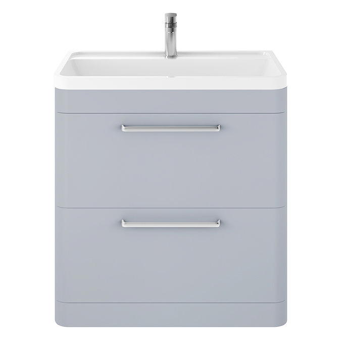 Hudson Reed Solar 800mm Floor Standing Cabinet & Basin - Matt Denim Blue Large Image