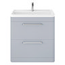 Hudson Reed Solar 800mm Floor Standing Cabinet & Basin - Matt Denim Blue Large Image