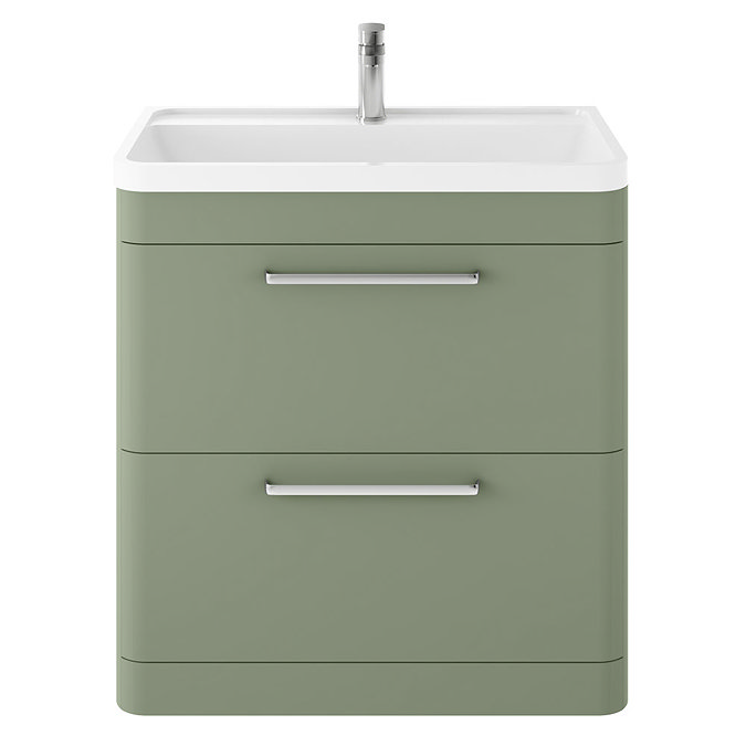 Hudson Reed Solar 800mm Floor Standing Cabinet & Basin - Matt Fern Green - SOL803 Large Image