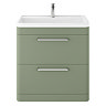 Hudson Reed Solar 800mm Floor Standing Cabinet & Basin - Matt Fern Green - SOL803 Large Image