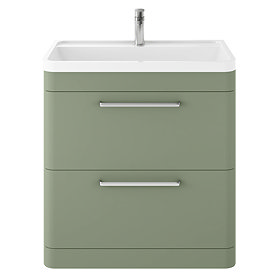 Hudson Reed Solar 800mm Floor Standing Cabinet & Basin - Matt Fern Green - SOL803 Large Image