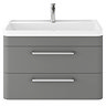 Hudson Reed Solar 800mm Wall Hung Cabinet & Basin - Cool Grey - SOL204 Large Image