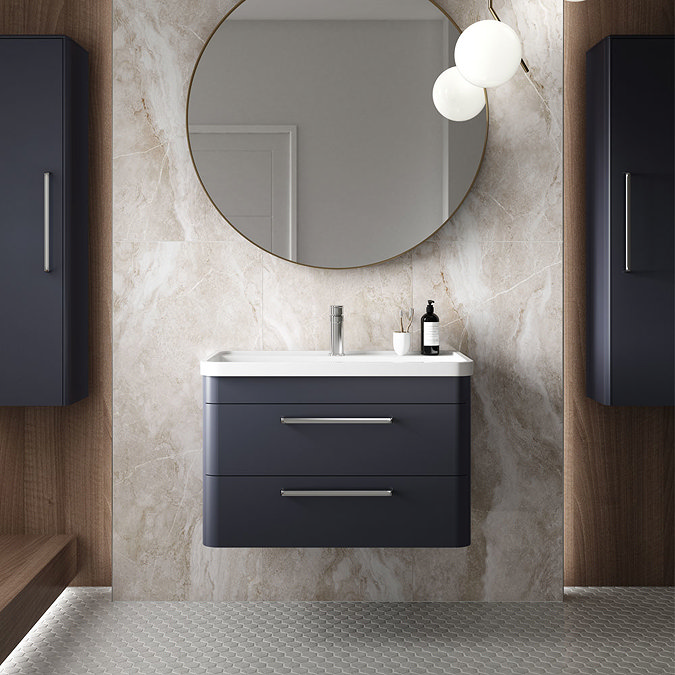 Hudson Reed Solar 800mm Wall Hung Cabinet & Basin - Indigo Blue - SOL304  Standard Large Image