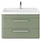 Hudson Reed Solar 800mm Wall Hung Cabinet & Basin - Matt Fern Green - SOL804 Large Image