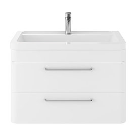 Hudson Reed Solar 800mm Wall Hung Cabinet & Basin - Pure White - SOL104 Large Image