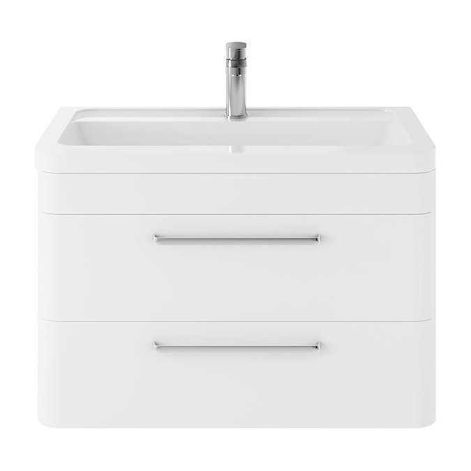 Hudson Reed Solar 800mm Wall Hung Cabinet & Basin - Pure White - SOL104 Large Image