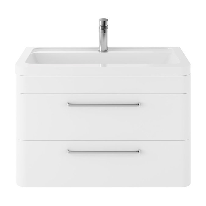 Hudson Reed Solar 800mm Wall Hung Cabinet & Basin - Pure White - SOL104 Large Image