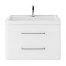 Hudson Reed Solar 800mm Wall Hung Cabinet & Basin - Pure White - SOL104 Large Image