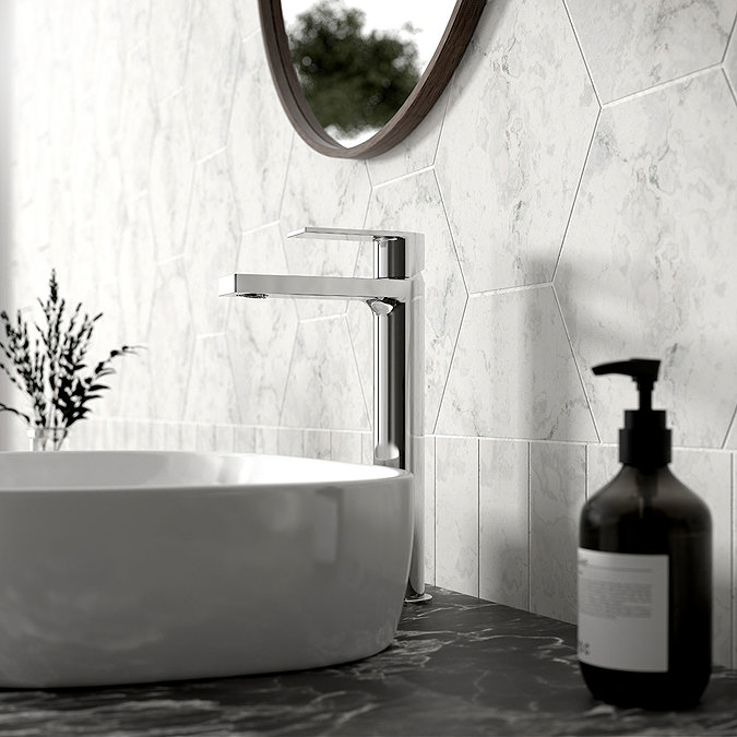Hudson Reed Sottile Tall Mono Basin Mixer + Waste - SOT370 Profile Large Image