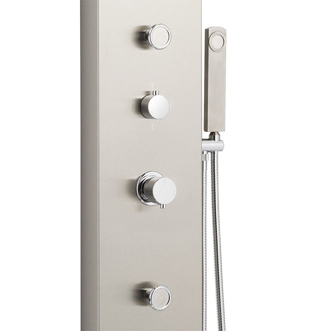 Hudson Reed - Spritz Thermostatic Shower Panel - Brushed Stainless Steel - AS388 Standard Large Image
