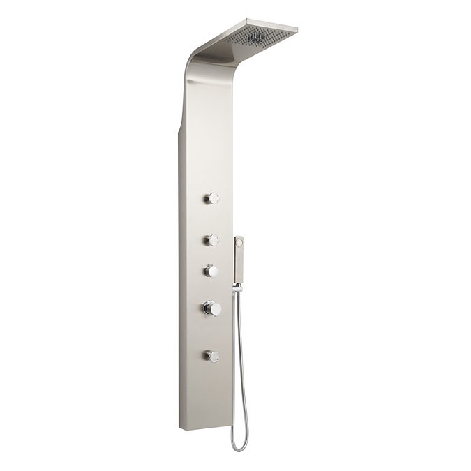 Hudson Reed - Spritz Thermostatic Shower Panel - Brushed Stainless Steel - AS388 Large Image