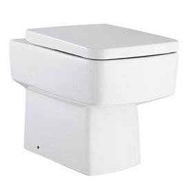 Hudson Reed Square Ceramic Back to Wall Pan includes Top Fix Seat - CPA001 Medium Image