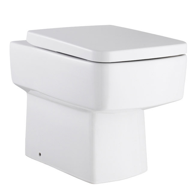 Hudson Reed Square Ceramic Back to Wall Pan includes Top Fix Seat - CPA001 Large Image
